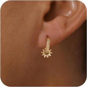 Geometric Gold Hoop Earrings | Minimalist Dainty Everyday Jewelry